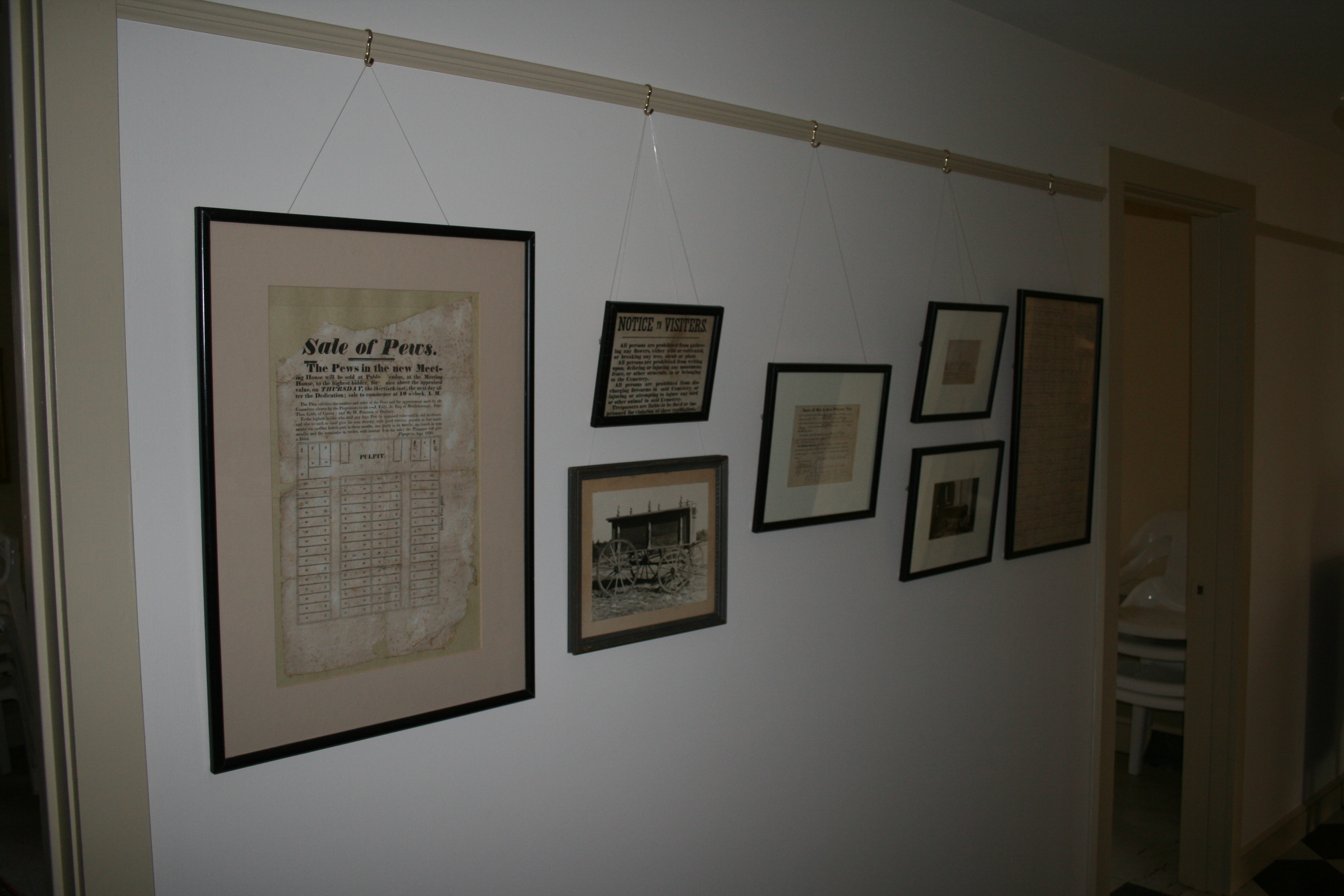 Historical photos and documents on display