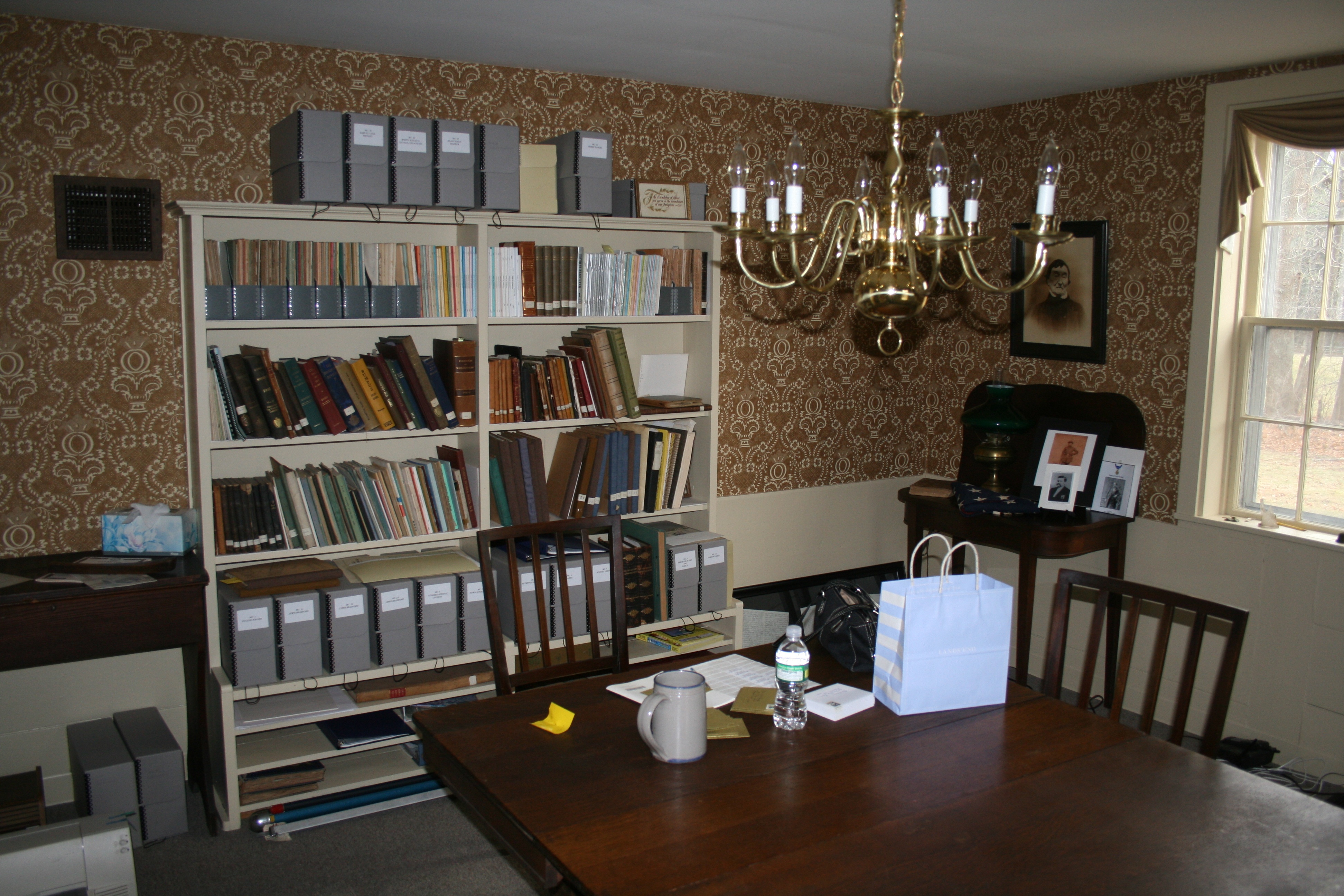 Library room at the Plympton Historical Society